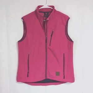 Little Donkey Andy Fuschia Water Resistant Fleece Lined Full Zip Vest Size Small